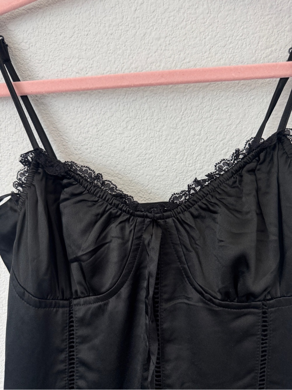 Thirty/thirty large Black Lace-Trim corset Mini Dress - whimsigoth ballet - Picture 4 of 7